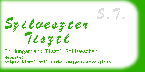 szilveszter tisztl business card